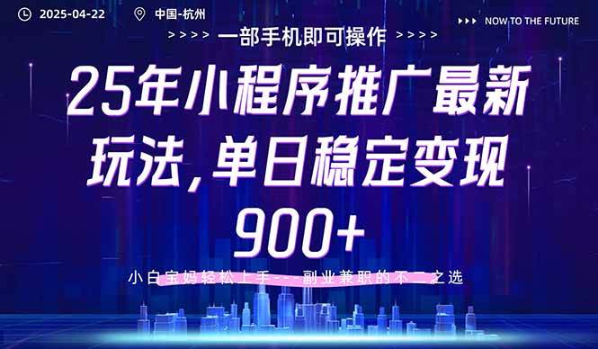 （14494期）25年小程序推广最新玩法，单日稳定变现900+，小白轻松上手-讯领网创