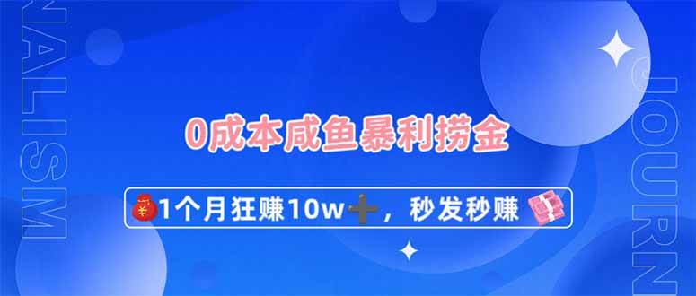 （14257期）0成本闲鱼暴利捞金，1个月狂赚10W+，秒发秒赚新玩法-讯领网创