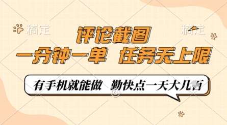 评论截图，0.5元一单，一分钟一单，有手机就能做，任务无上限，勤快点一天几张【揭秘】-讯领网创