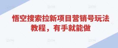 悟空搜索拉新项目营销号玩法教程，有手就能做-讯领网创