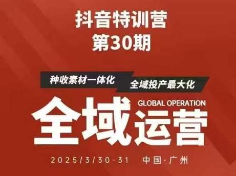 抖音特训营第30期线下培训资料，没有录音视频，正版整理的脑图资料及学员总结核心点-讯领网创