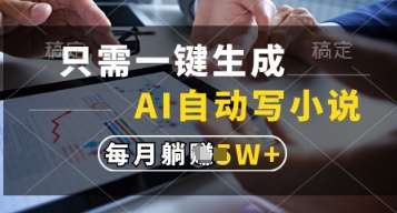 只需一键生成，AI自动写小说，实现躺着也能写作，每月收益过1w【揭秘】-讯领网创
