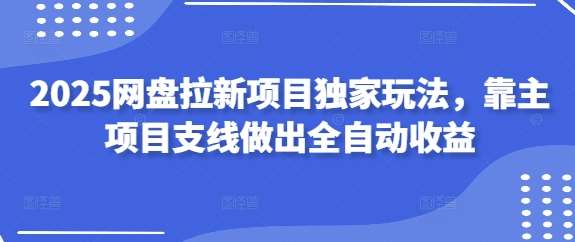 2025网盘拉新项目独家玩法，靠主项目支线做出全自动收益-讯领网创