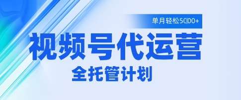 视频号代运营2.0，全程托管招募，单月轻松变现5k【揭秘】-讯领网创