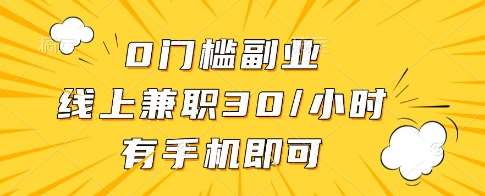 0门槛副业，线上兼职30一小时，有一部手机即可操作【揭秘】-讯领网创