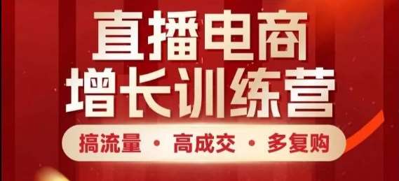 直播电商增长训练营，搞流量·高成交·多复购，快速上手有思路-讯领网创
