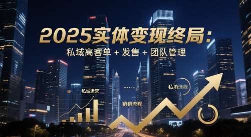 2025实体变现终局：私域高客单+发售+团队管理-讯领网创