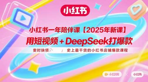 小红书一年陪伴课【2025年新课】，用短视频+deepSeek打爆款，史上最干货的小红书店铺爆款课程-讯领网创
