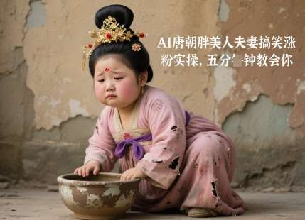 AI唐朝胖美人夫妻搞笑涨粉实操，五分钟教会你-讯领网创