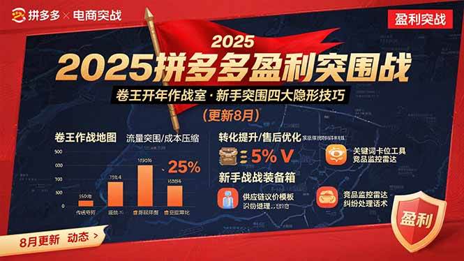 （15687期）2025拼多多盈利突围战：卷王开年作战室，新手突围四大隐形技巧(更新8月)-讯领网创