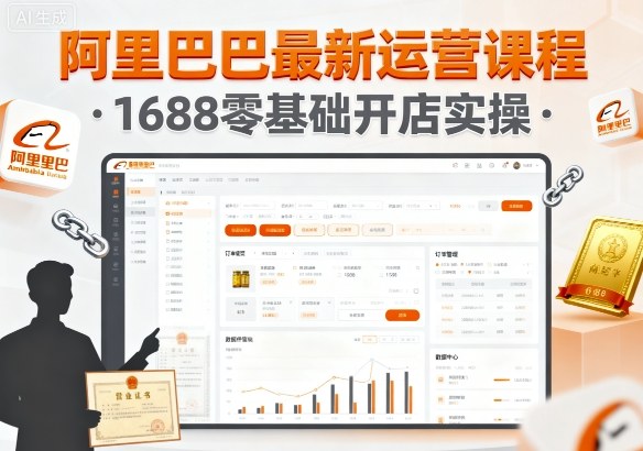 阿里巴巴最新运营课程，1688零基础开店实操-讯领网创