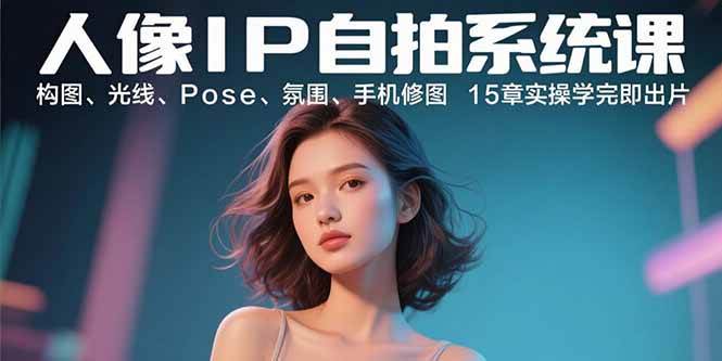 （15920期）人像IP自拍系统课：构图、光线、Pose、氛围、手机修图 15章实操学完即出片-讯领网创