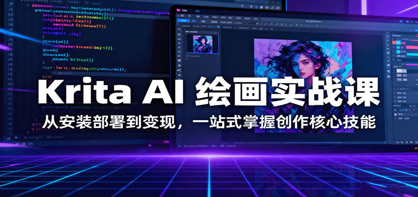 Krita AI 绘画实战课：从安装部署到变现，一站式掌握创作核心技能-讯领网创