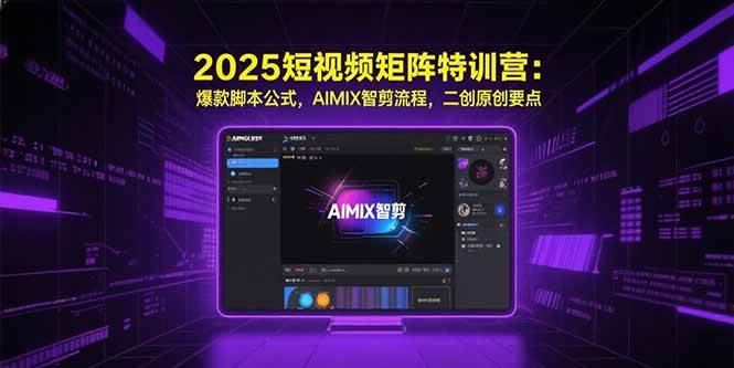 （15475期）2025短视频矩阵特训营：爆款脚本公式，AIMIX智剪流程，二创原创要点-讯领网创