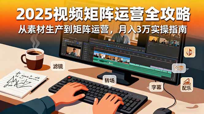 （16333期）2025短视频矩阵运营全攻略：从素材生产到矩阵运营，月入3万实操指南-讯领网创