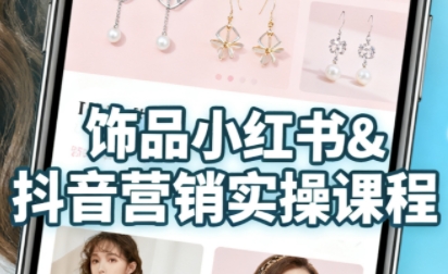 抖音+小红书饰品卖货：货源、开店、内容全教会，让新手快速掌握饰品线上营销全流程，轻松开启变现路-讯领网创