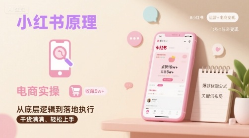 小红书原理以及详细实操流程，小红书电商教程-讯领网创