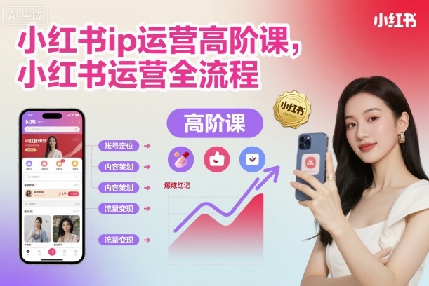 小红书ip运营高阶课，小红书运营全流程-讯领网创