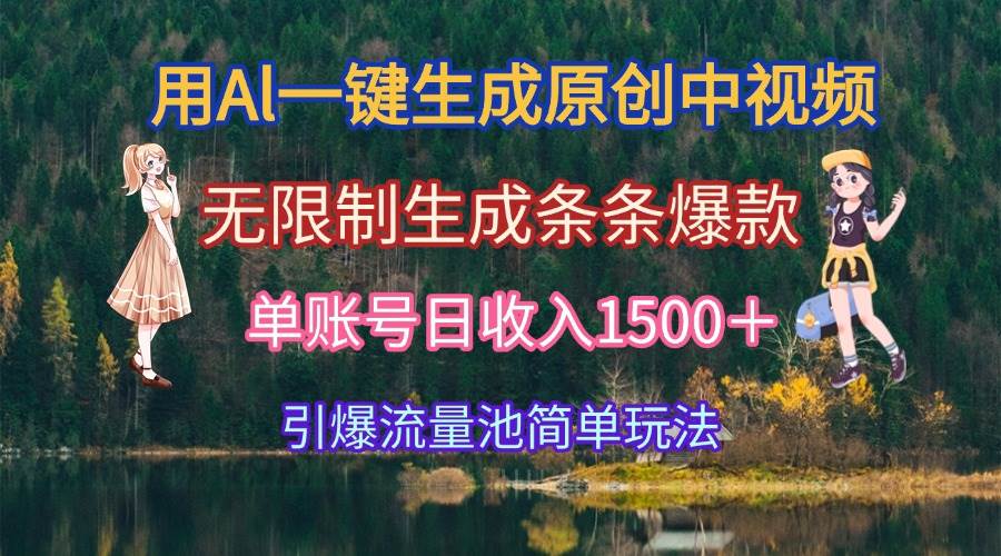 （15210期）用Al一键生成原创中视频，无限制生成条条爆款，单账号日收入1500＋引爆…-讯领网创