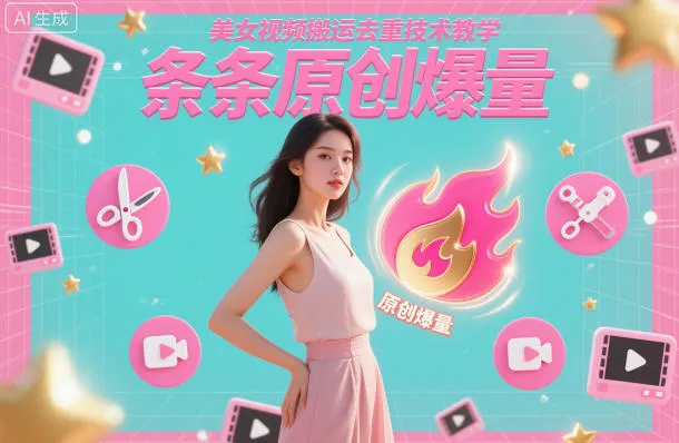 美女视频搬运去重技术教学，条条原创爆量-讯领网创