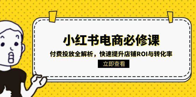小红书电商必修课：付费投放全解析，快速提升店铺ROI与转化率-讯领网创