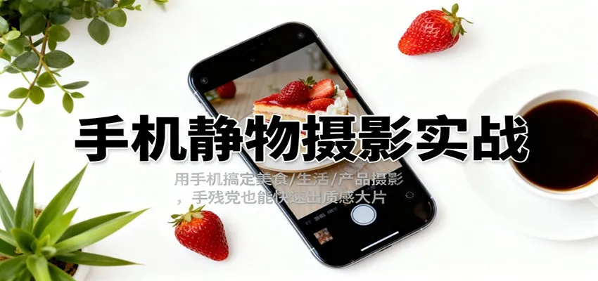 手机静物摄影实战，用手机搞定美食/生活/产品摄影，手残党也能快速出质感大片-讯领网创