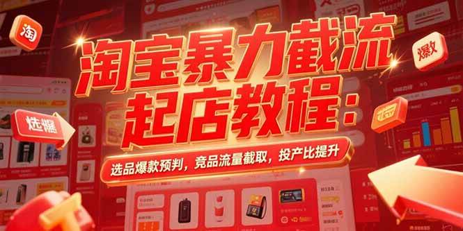 （15468期）淘宝暴力截流起店教程：选品爆款预判，竞品流量截取，投产比提升-寒山客