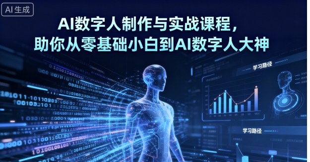 AI数字人制作与实战课程，助你从零基础小白到AI数字人大神-讯领网创