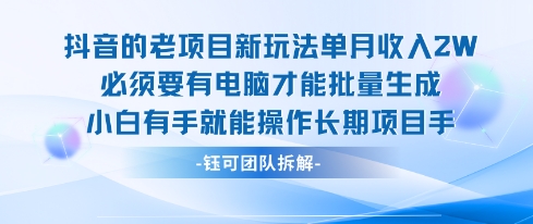 老项目新玩法单月收入2W小白有手就能操作长期项目-讯领网创