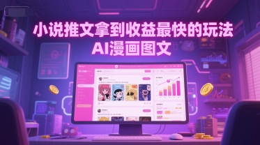 小说推文拿到收益最快的玩法，AI漫画图文-讯领网创