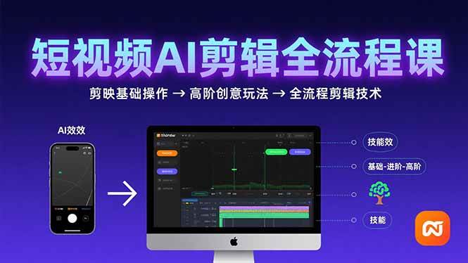 （15647期）短视频AI剪辑技能，从剪映基础操作到高阶创意玩法，全流程剪辑技术-讯领网创