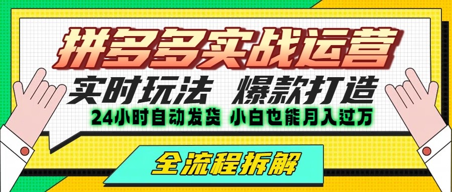 拼多多最新实战运营高投产：长久稳定项目，单店利润一天三位数-讯领网创