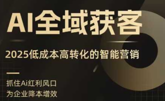 AI全域获客实训营，2025低成本高转化的智能营销，精准找客，高效营销-讯领网创