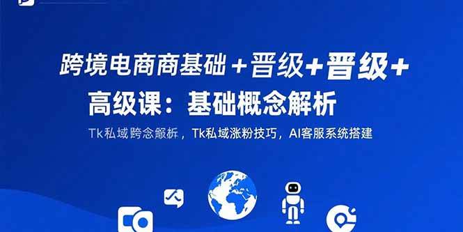 （15496期）跨境电商基础+晋级+高级课：基础概念解析,Tk私域涨粉技巧,AI客服系统搭建-寒山客