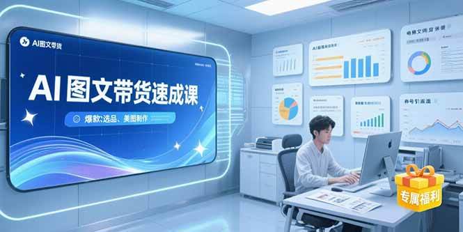 （15416期）AI图文带货速成课，养号引流秘籍，爆款选品策略，美图制作全流程-讯领网创