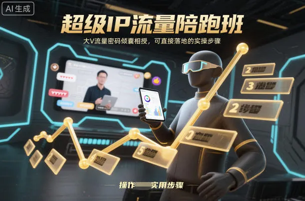 超级IP流量陪跑班，大V流量密码倾囊相授，可直接落地的实操步骤-五四资源网