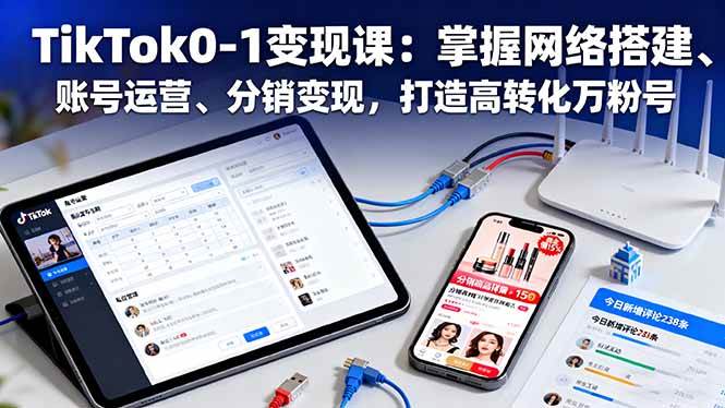 （16334期）TikTok0-1变现课：掌握网络搭建、账号运营、分销变现，打造高转化万粉号-讯领网创