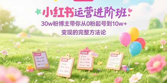 （15318期）小红书运营进阶班：30w粉博主带你从0粉起号到10w+变现的完整方法论-讯领网创