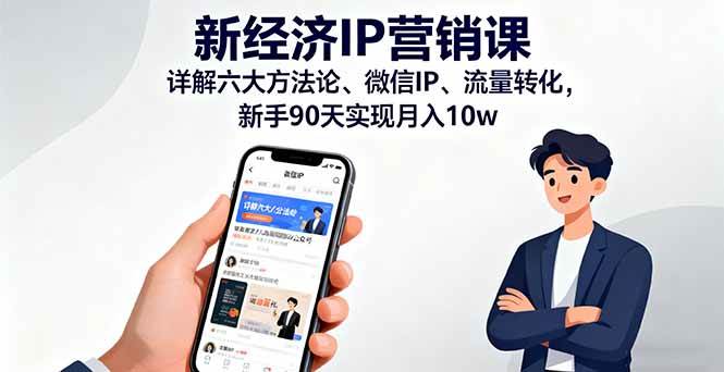 （16194期）新经济IP营销课：详解六大方法论、微信IP、流量转化，新手90天实现月入10w-寒山客