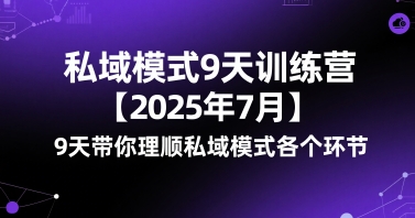 私域模式9天训练营【2025年7月】9天带你理顺私域模式各个环节-讯领网创