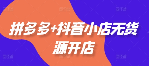 拼多多+抖音小店无货源开店，包括：选品、运营、基础、付费推广、爆款案例等(更新25年6月)-讯领网创