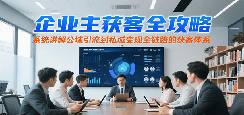 企业主获客全攻略，系统讲解公域引流到私域变现全链路的获客体系-讯领网创