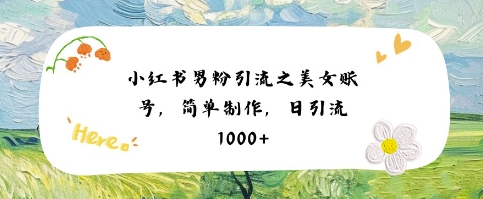 小红书男粉引流项目之美女账号6，简单制作，条条爆款原创，不违规-讯领网创