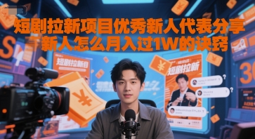 短剧拉新项目优秀新人代表分享新人怎么月入过1W的诀窍-讯领网创