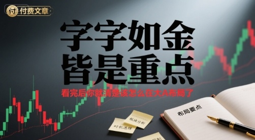 付费文章：字字如金 皆是重点， 看完后 你就清楚该怎么在大A布局了-讯领网创