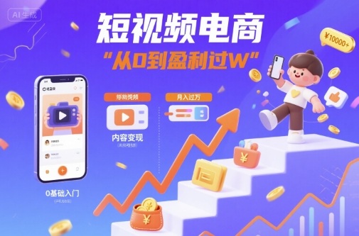 短视频电商：短视频变现从0到盈利过W-讯领网创
