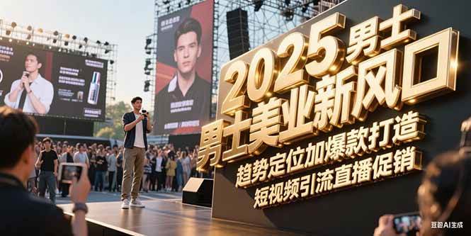 （15190期）2025男士美业新风口，趋势定位加爆款打造，短视频引流直播促销-讯领网创
