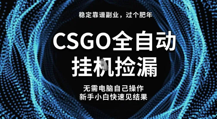【稳定副业】全球最热门游戏CSGO全自动捡漏，最新玩法，新手小白日入5张+【揭秘】-五四资源网