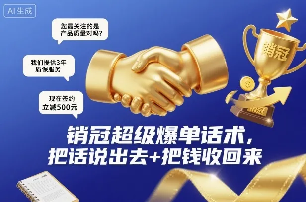 销冠超级爆单话术，把话说出去+把钱收回来-讯领网创