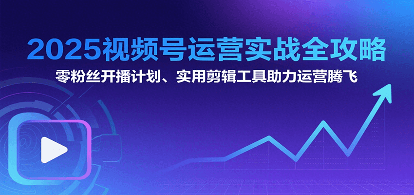 2025视频号运营实战全攻略：零粉丝开播计划、起号到到变现思维逻辑方法-讯领网创